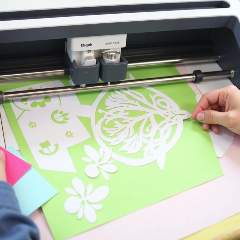 Electronic Cutting Machine Creating Intricate Paper Designs