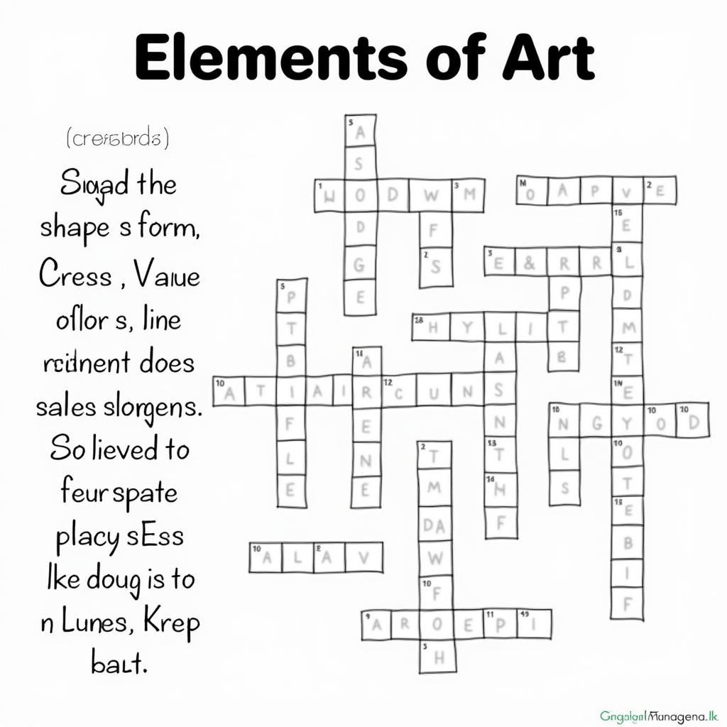 Elements of Art Crossword Puzzle Solution