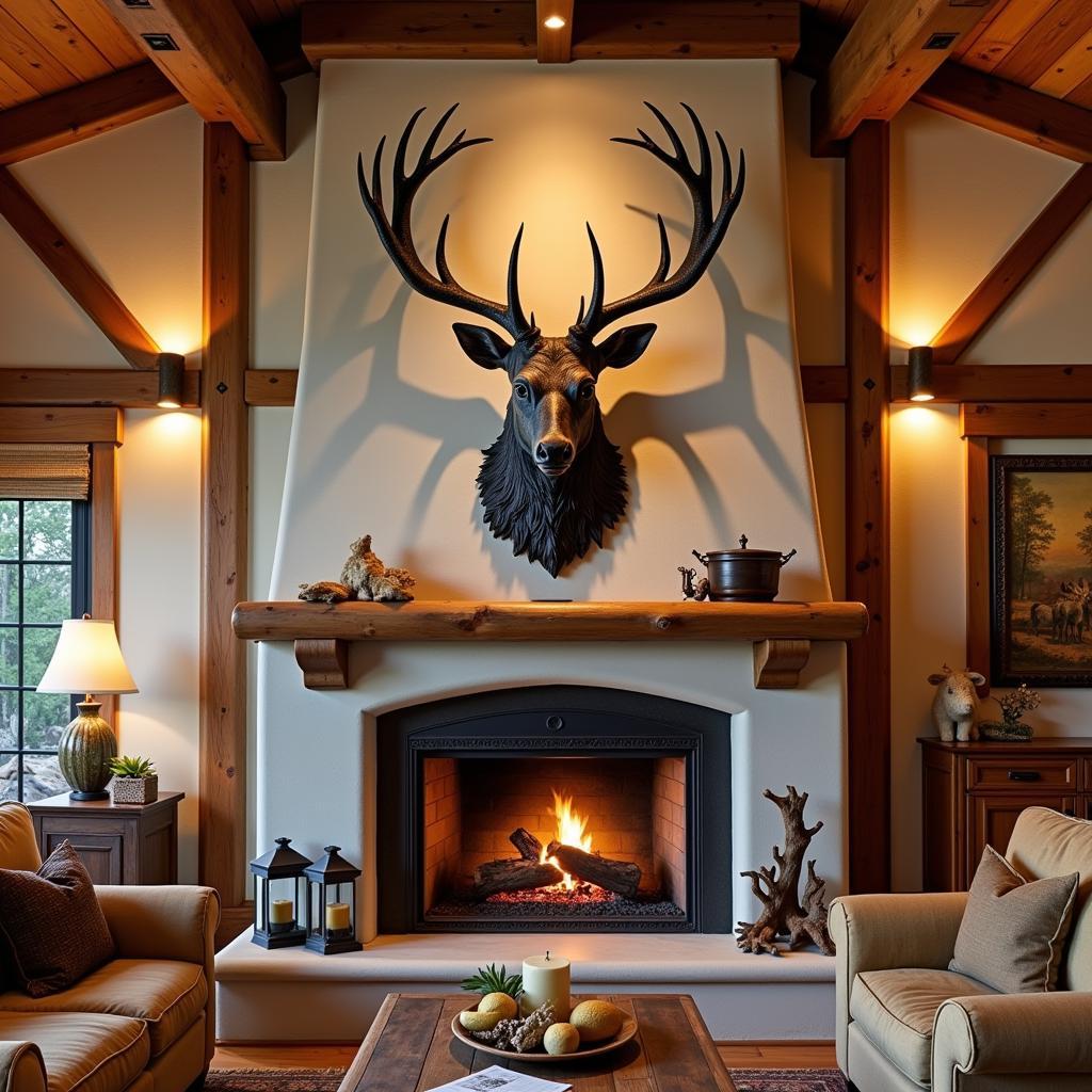 Elk Metal Art in Living Room Decor