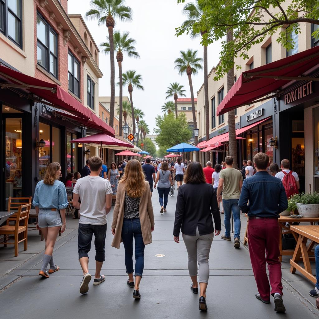 Street view of the Fairfax district in Los Angeles