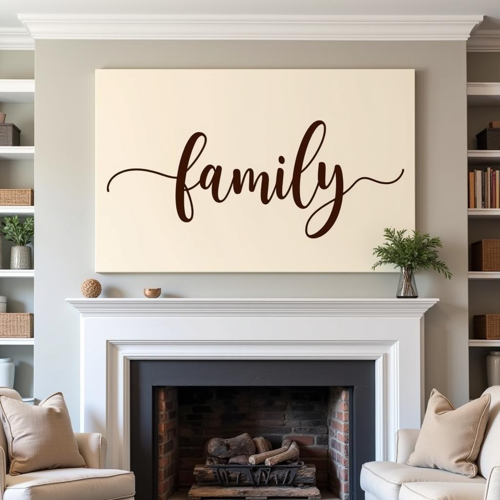 Family Name Art Canvas with Calligraphy