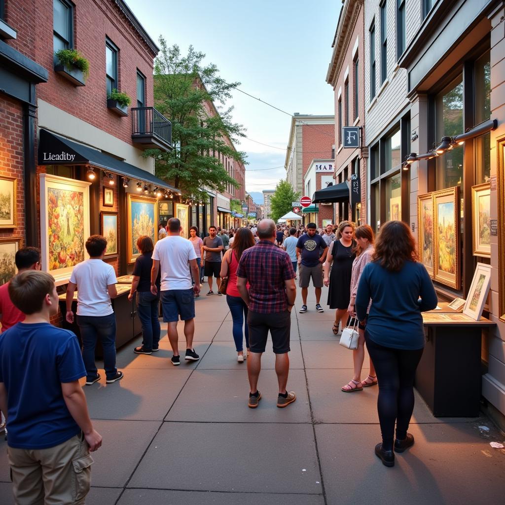 Visitors Enjoying Art at Fenton Art Walk