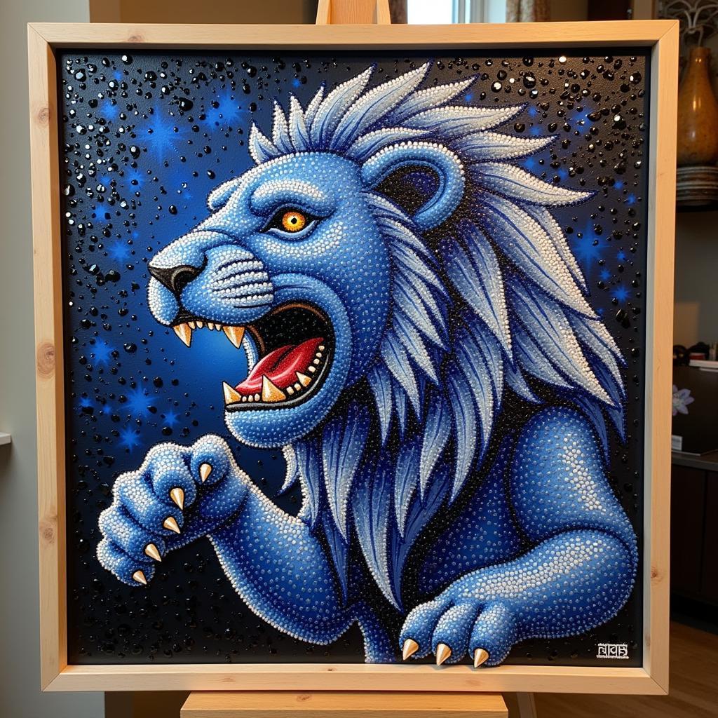 Finished Detroit Lions Diamond Art