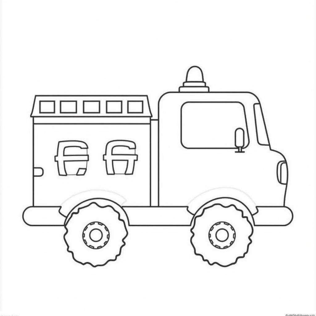 Fire Truck Coloring Page for Preschool