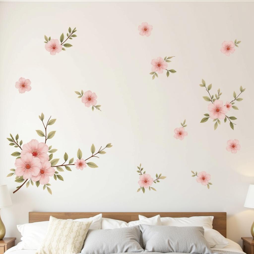 Floral Wall Stickers for Bedroom Decor