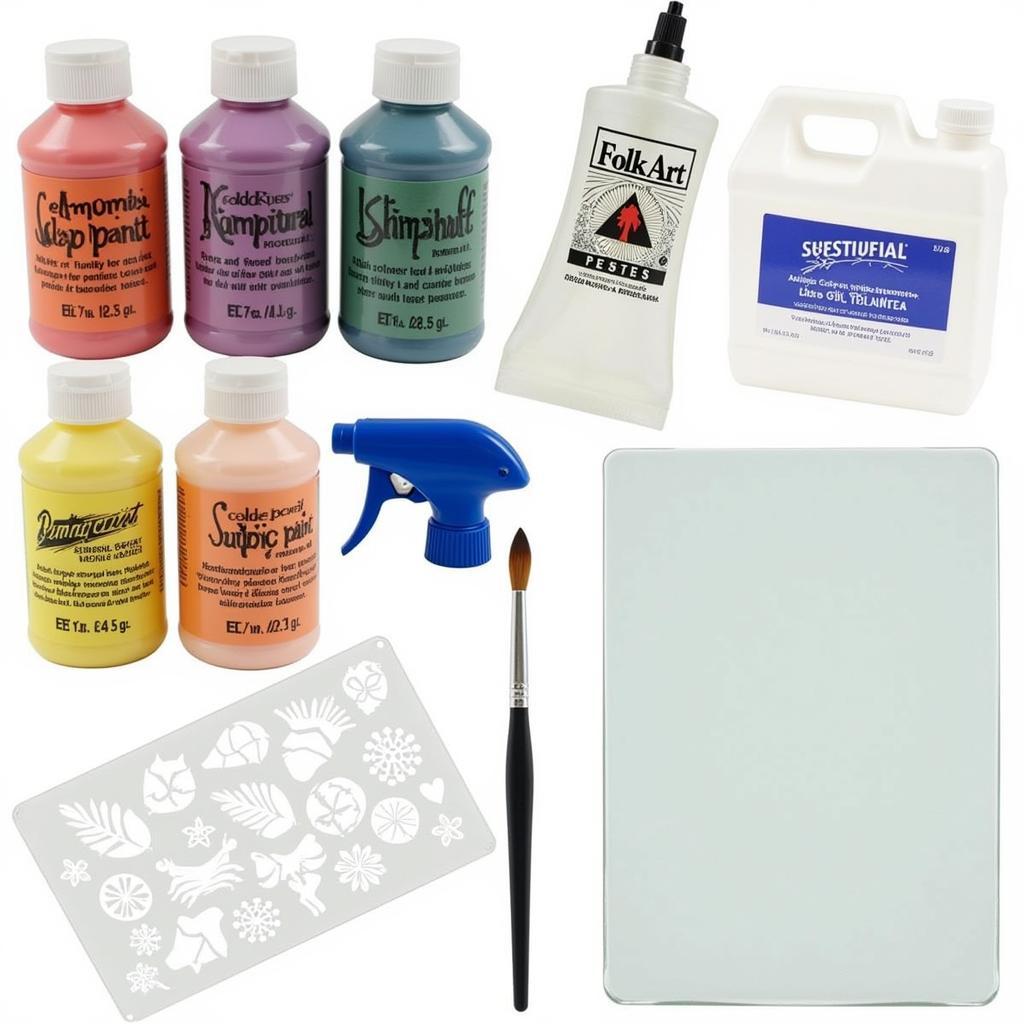 Essential Supplies for Folk Art Frosted Glass Painting