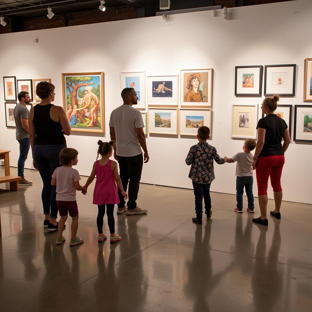 Families Enjoying Art at Franklin Art Crawl