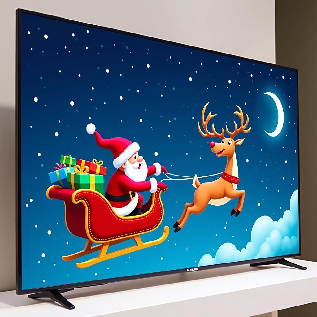 Free Christmas Art Download for Samsung Frame TV: Santa's Sleigh