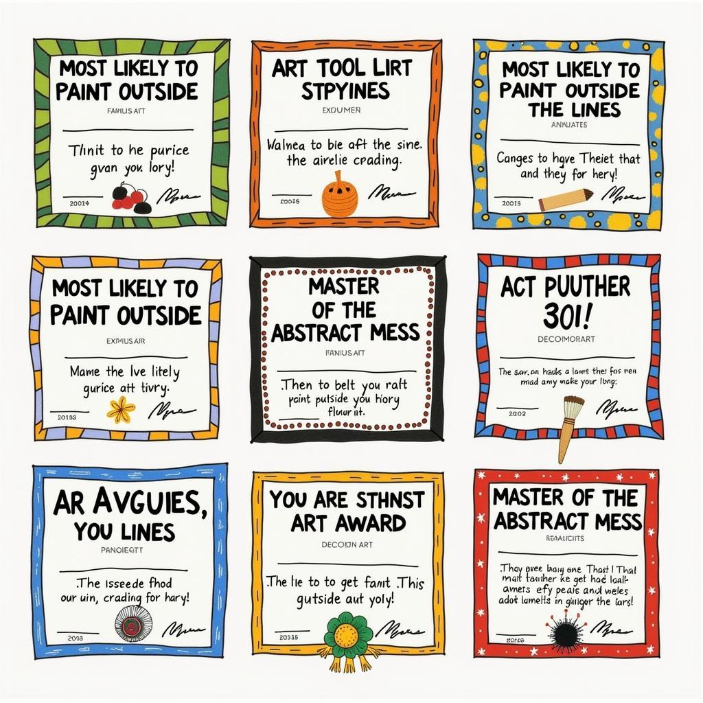 Funny Art Award Certificate Ideas