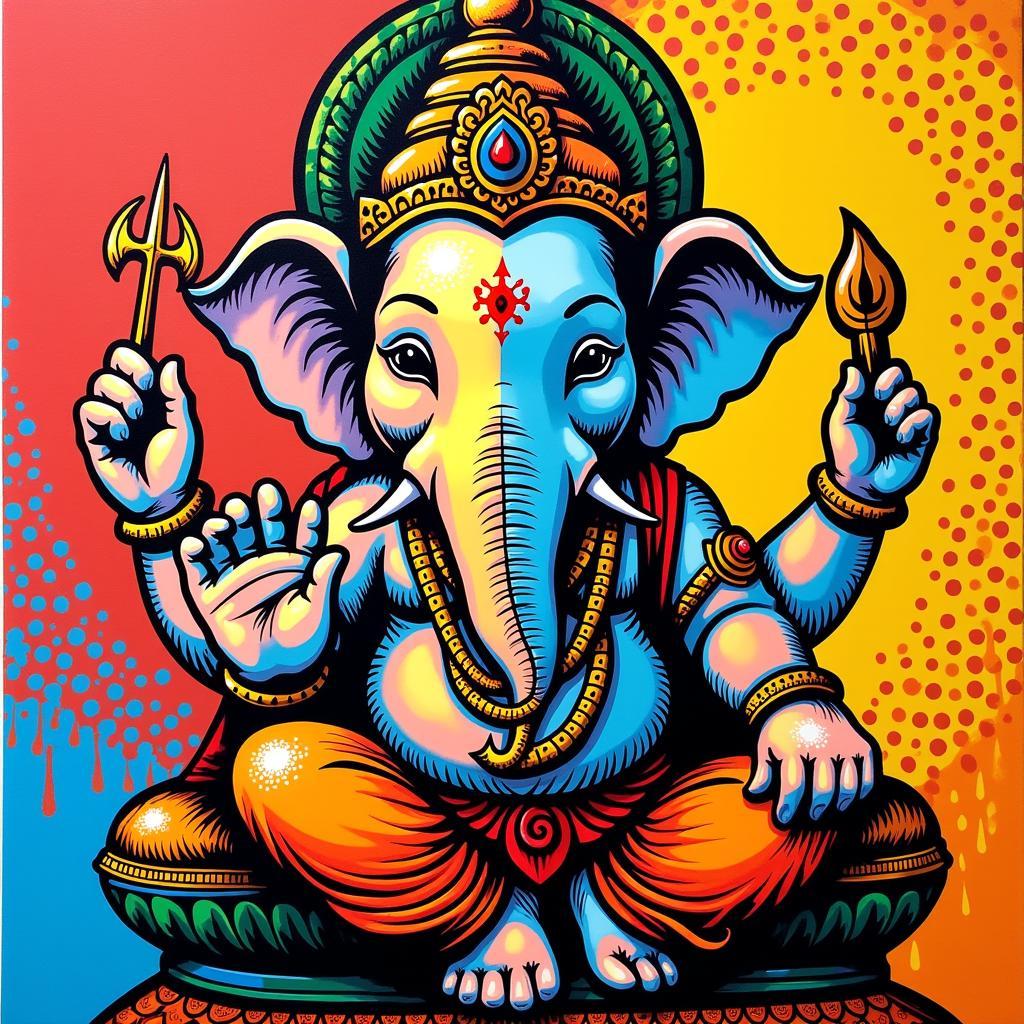 Ganesha Pop Art Canvas