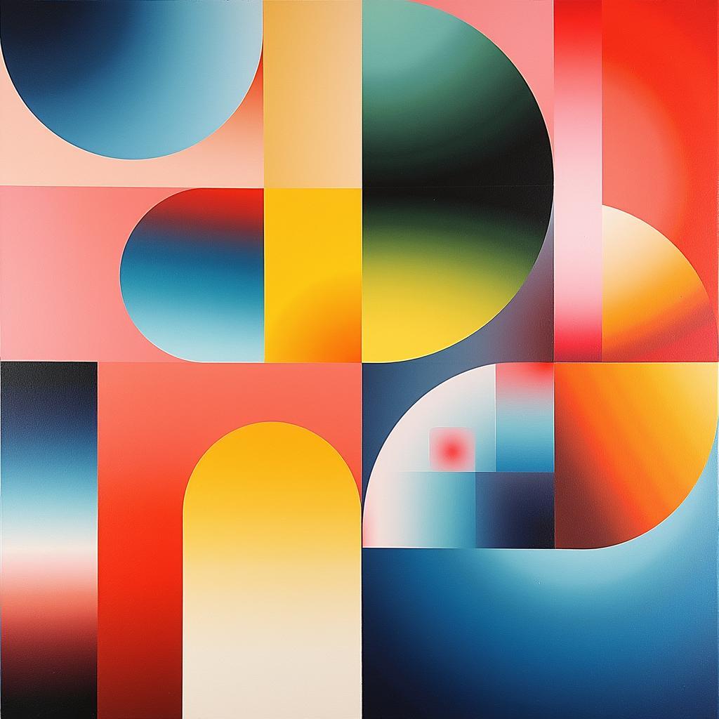 Geometric Modern Art: Exploring Color and Composition