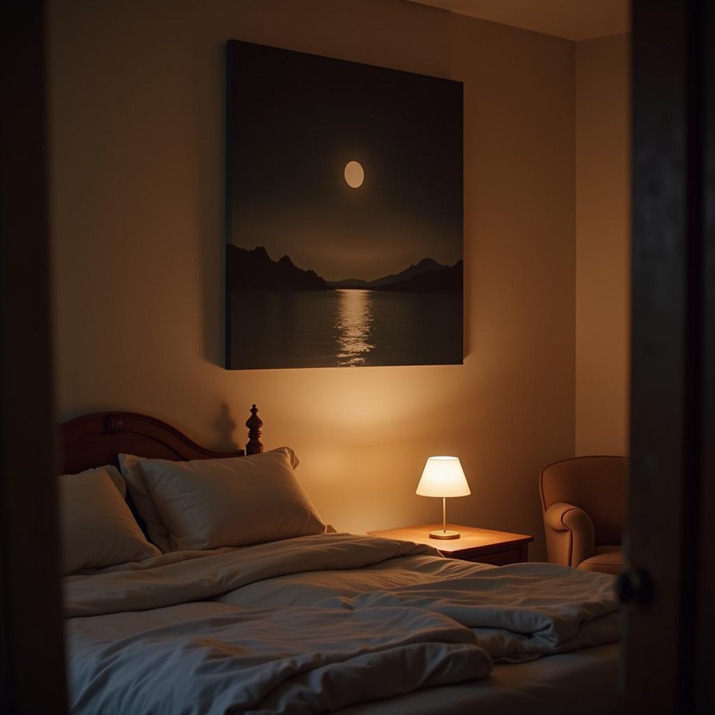 Goodnight Art in a Peaceful Bedroom Scene