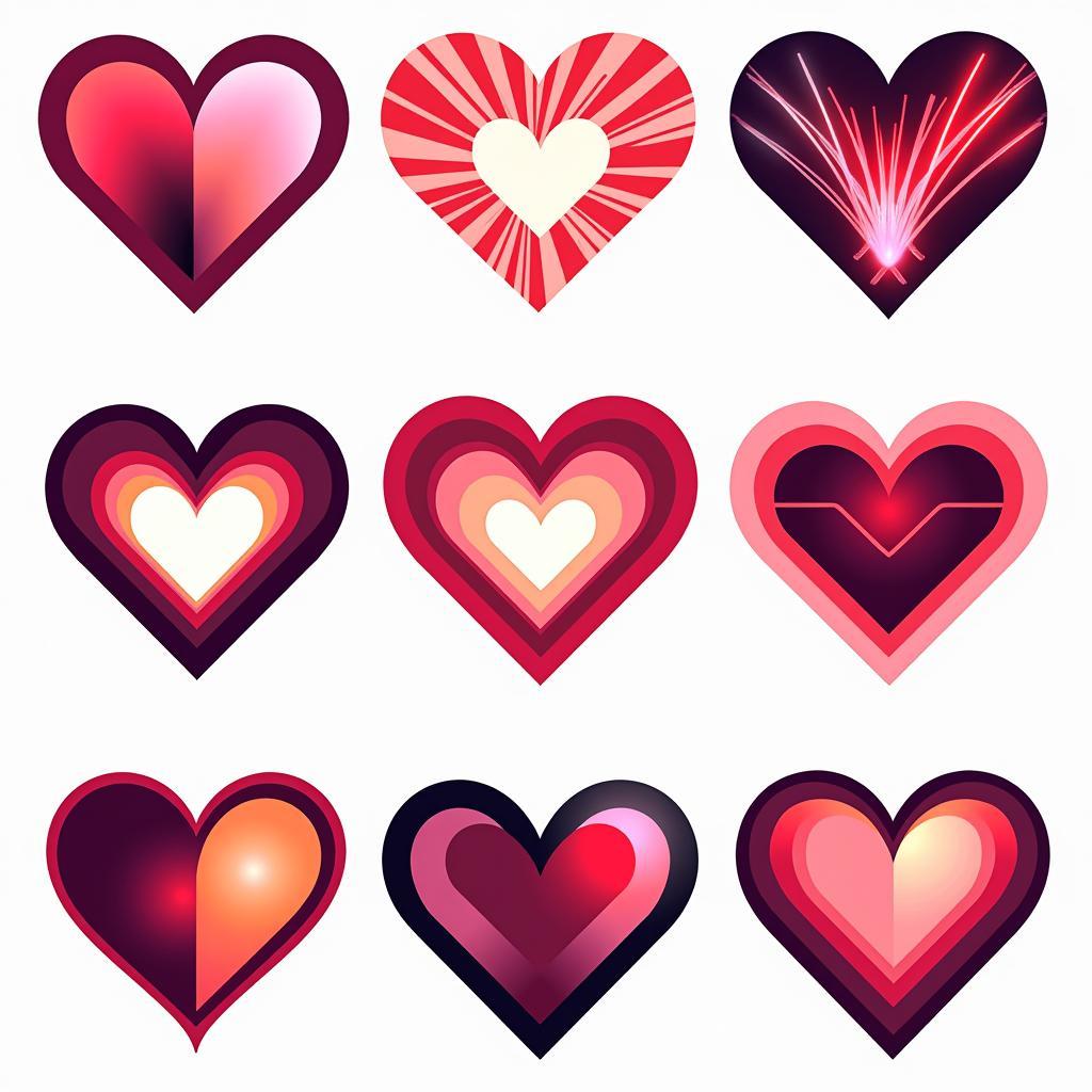 Graphic Hearts in Digital Art with Bold Designs