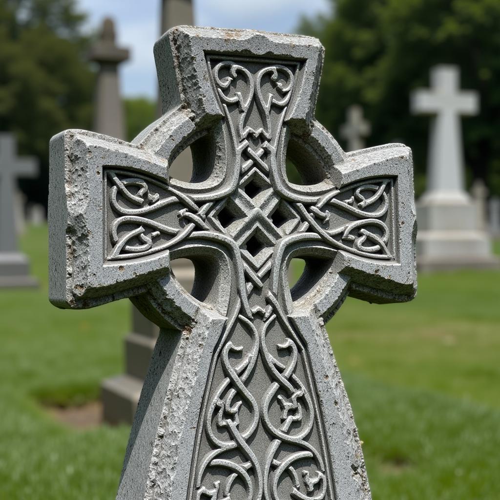 Celtic Cross Gravestone Art: A Detailed Depiction