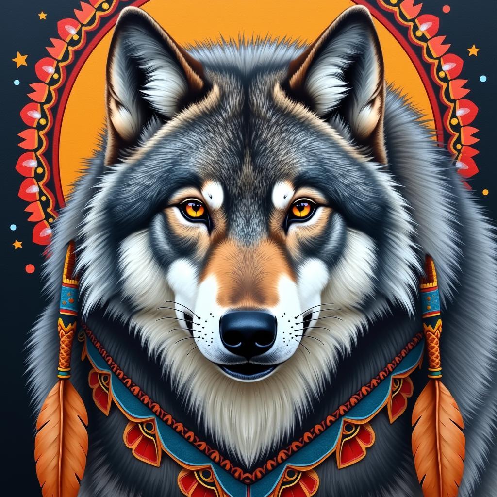 Grey Wolf in Native American Art