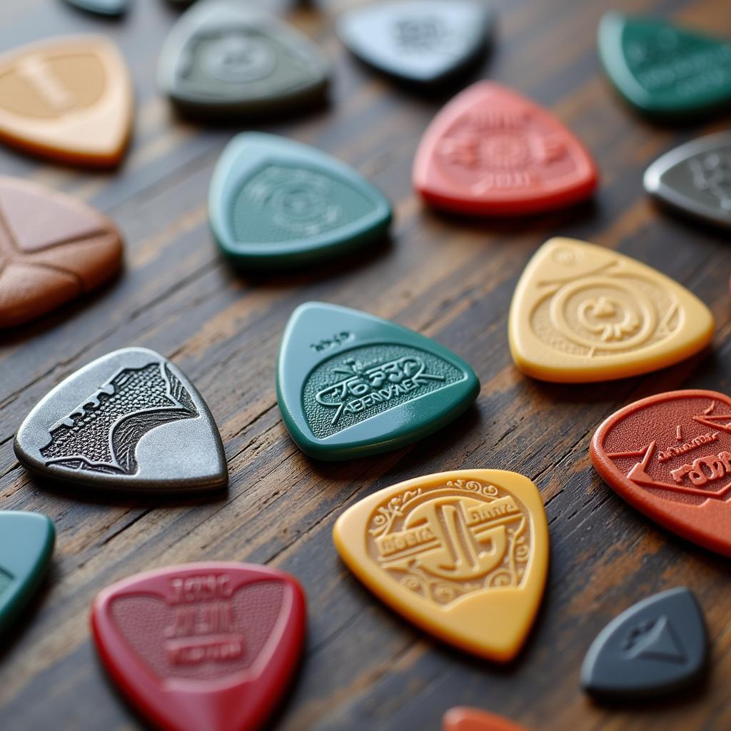 Variety of Guitar Pick Materials and Shapes