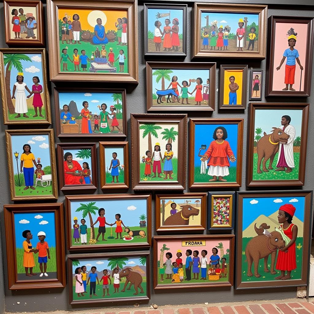 Haitian Wall Art: Vibrant Colors and Cultural Scenes