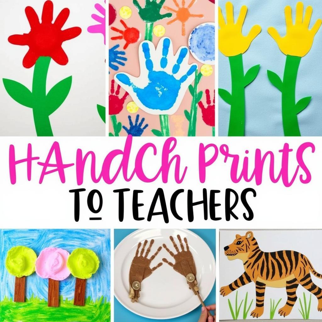 Handprint art ideas for teacher gifts