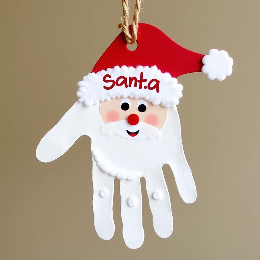 Handprint Santa Christmas Ornament