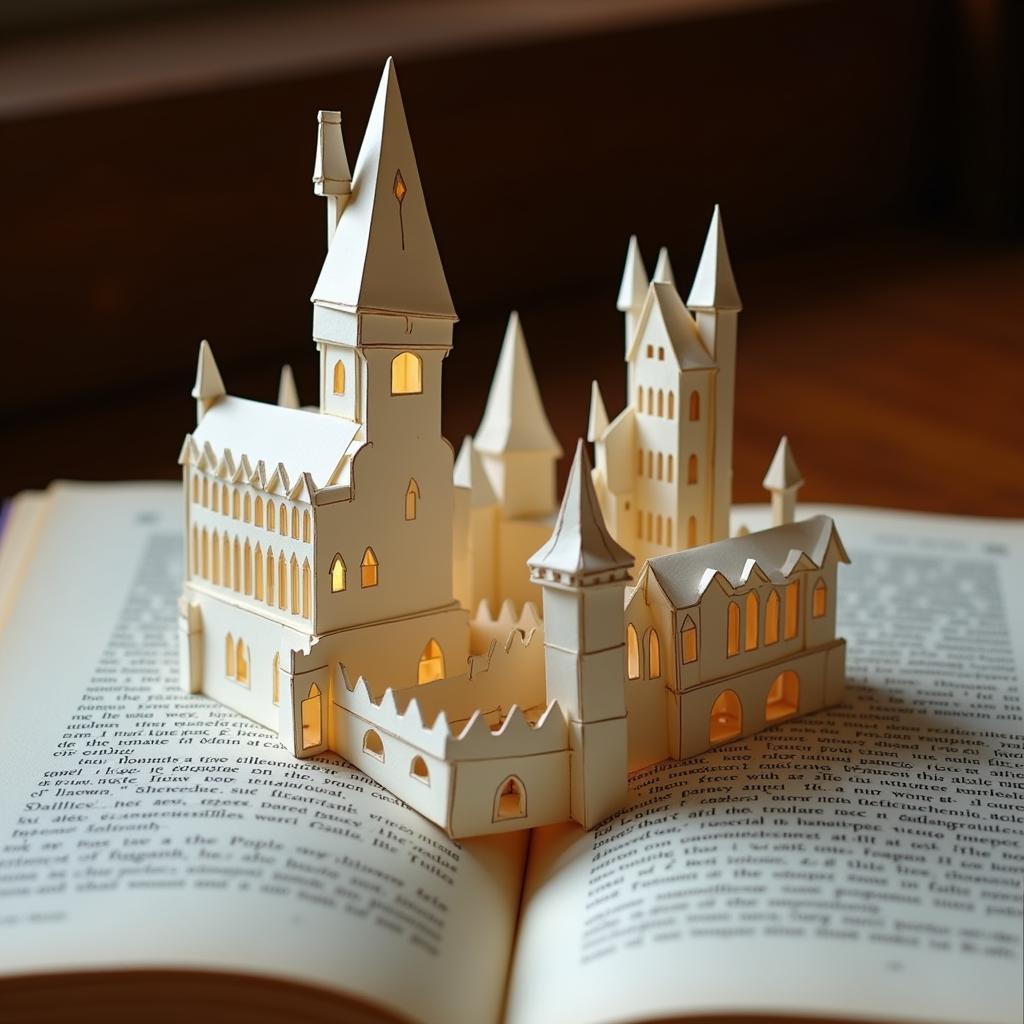 Harry Potter Book Sculpture: Folded Page Art