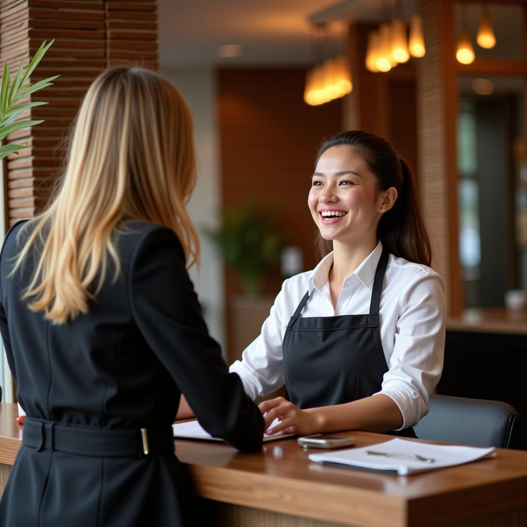 Hospitality Professional Greeting Guests