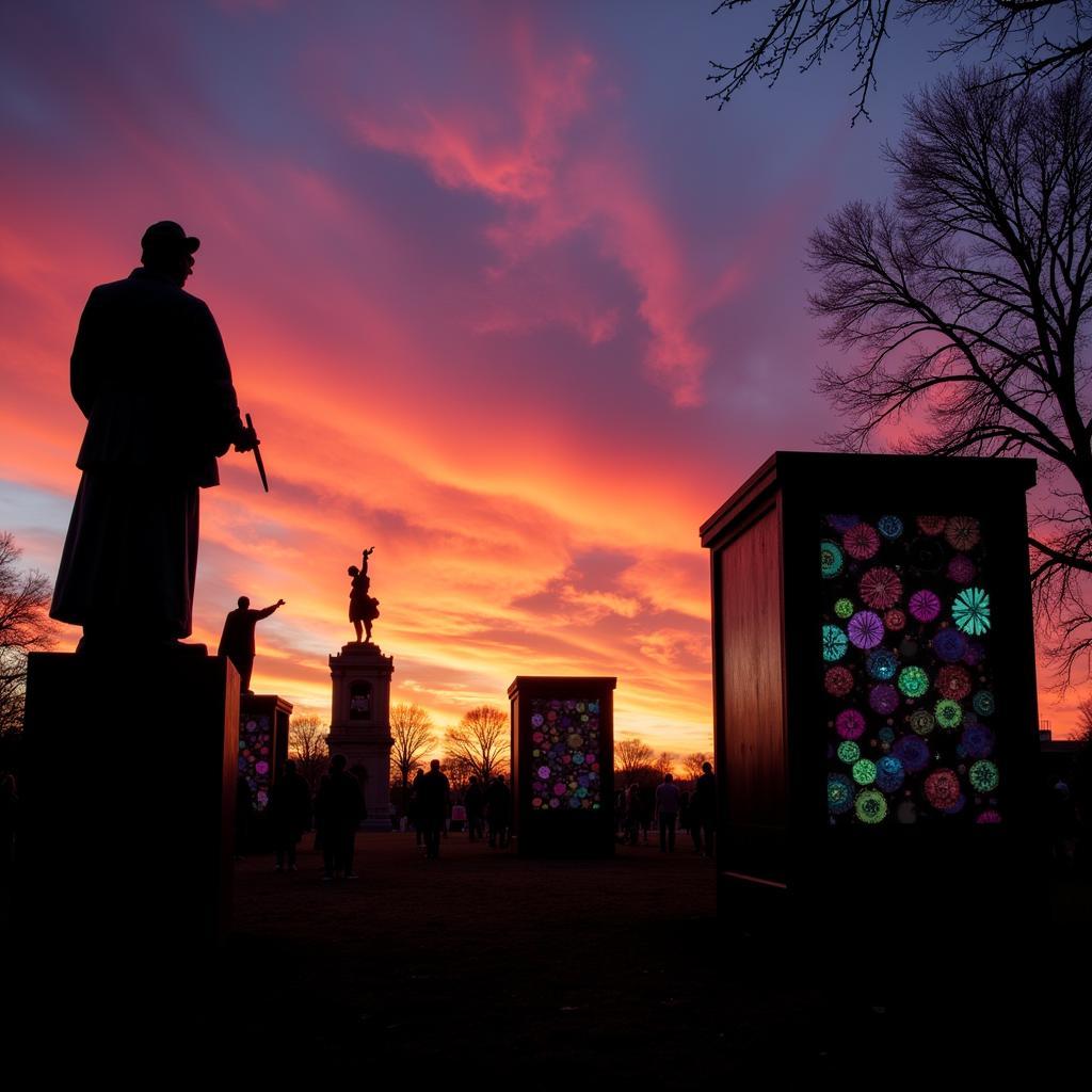 Hyde Park Art Show at Sunset