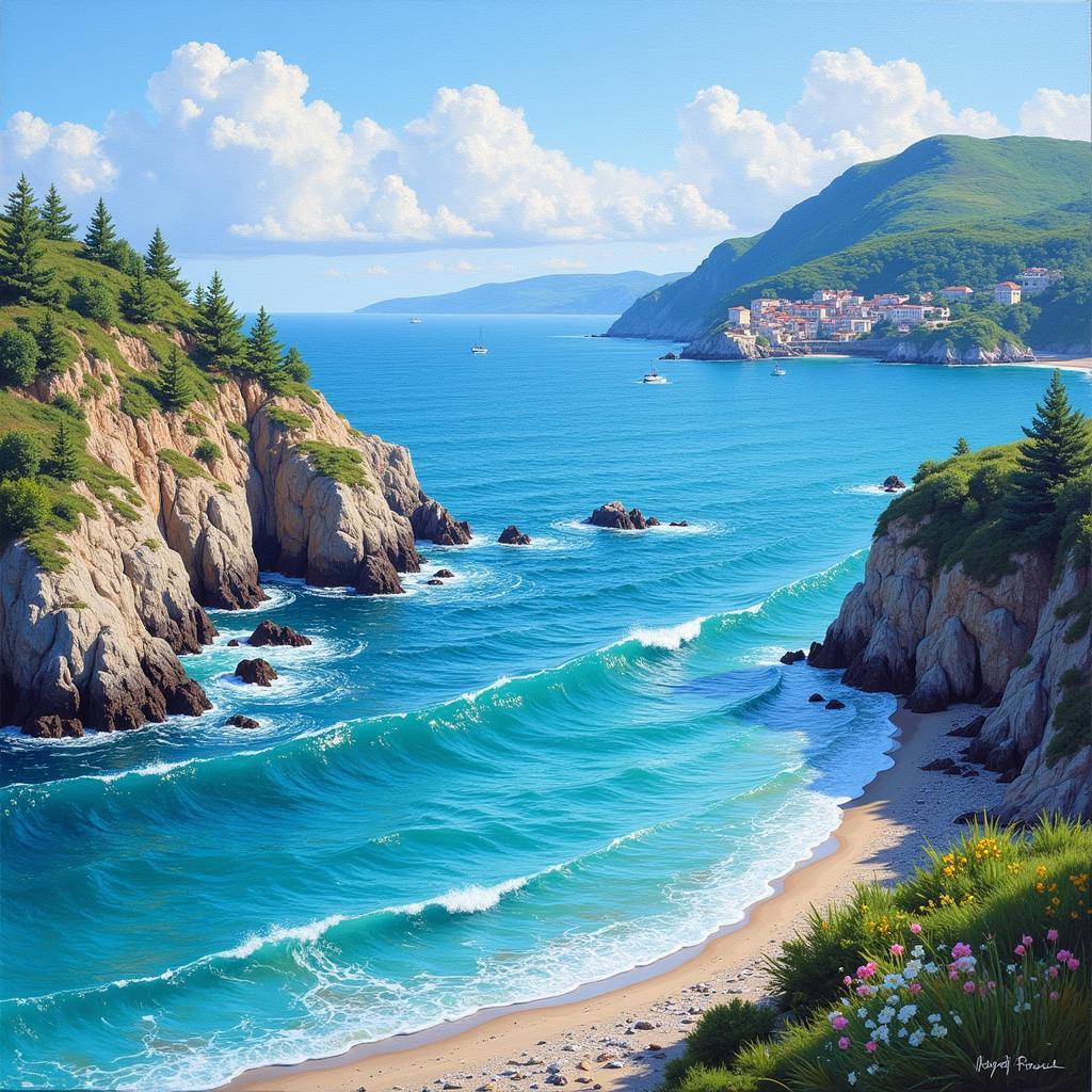 Impressionistic Seascape Coastal Scene