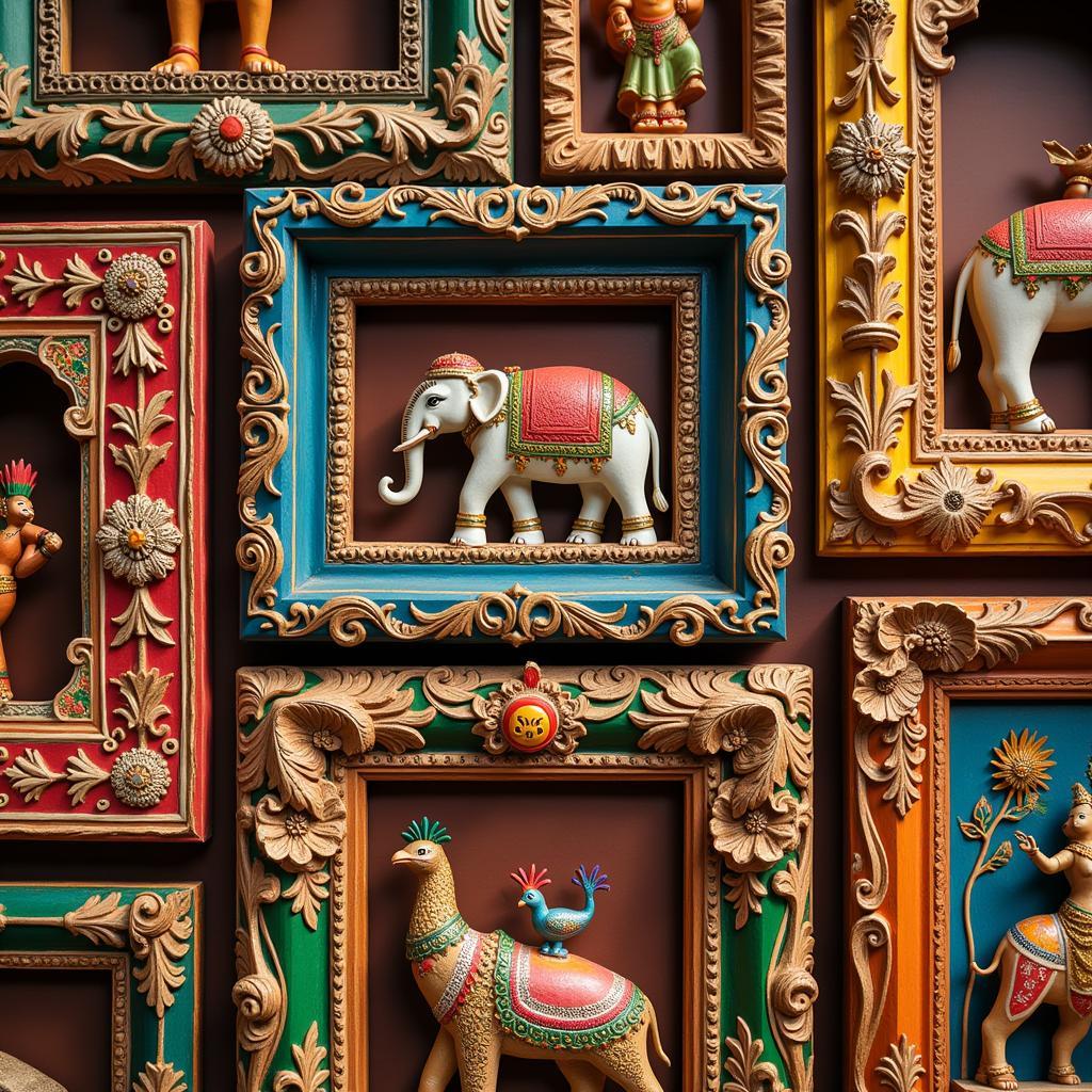 Traditional Indian Art Frames Showcasing Intricate Designs