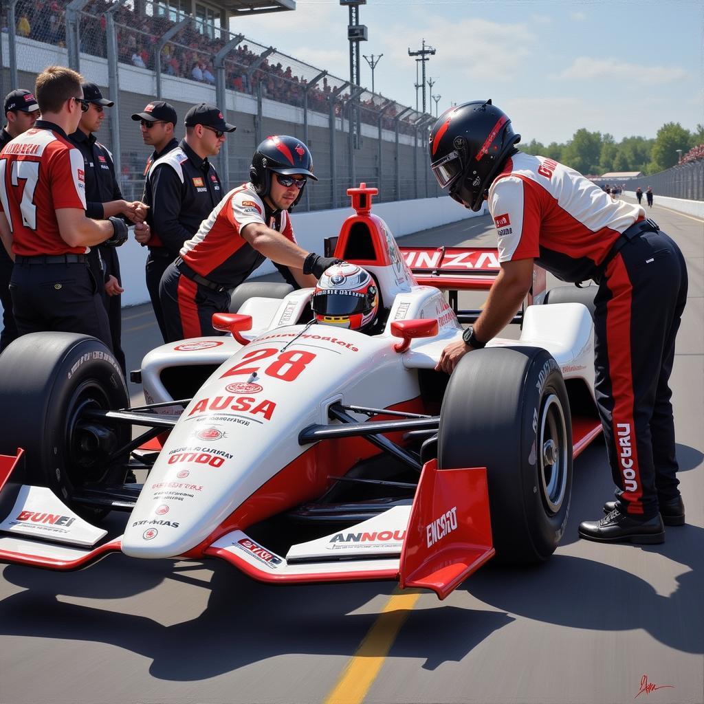 IndyCar Driver and Pit Crew Painting