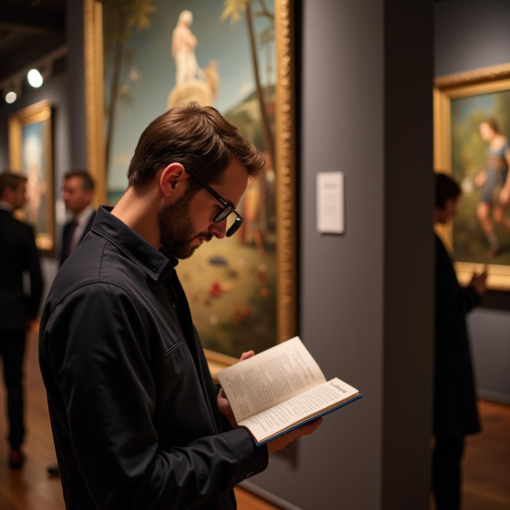 Insurance Art Appraiser Evaluating a Painting