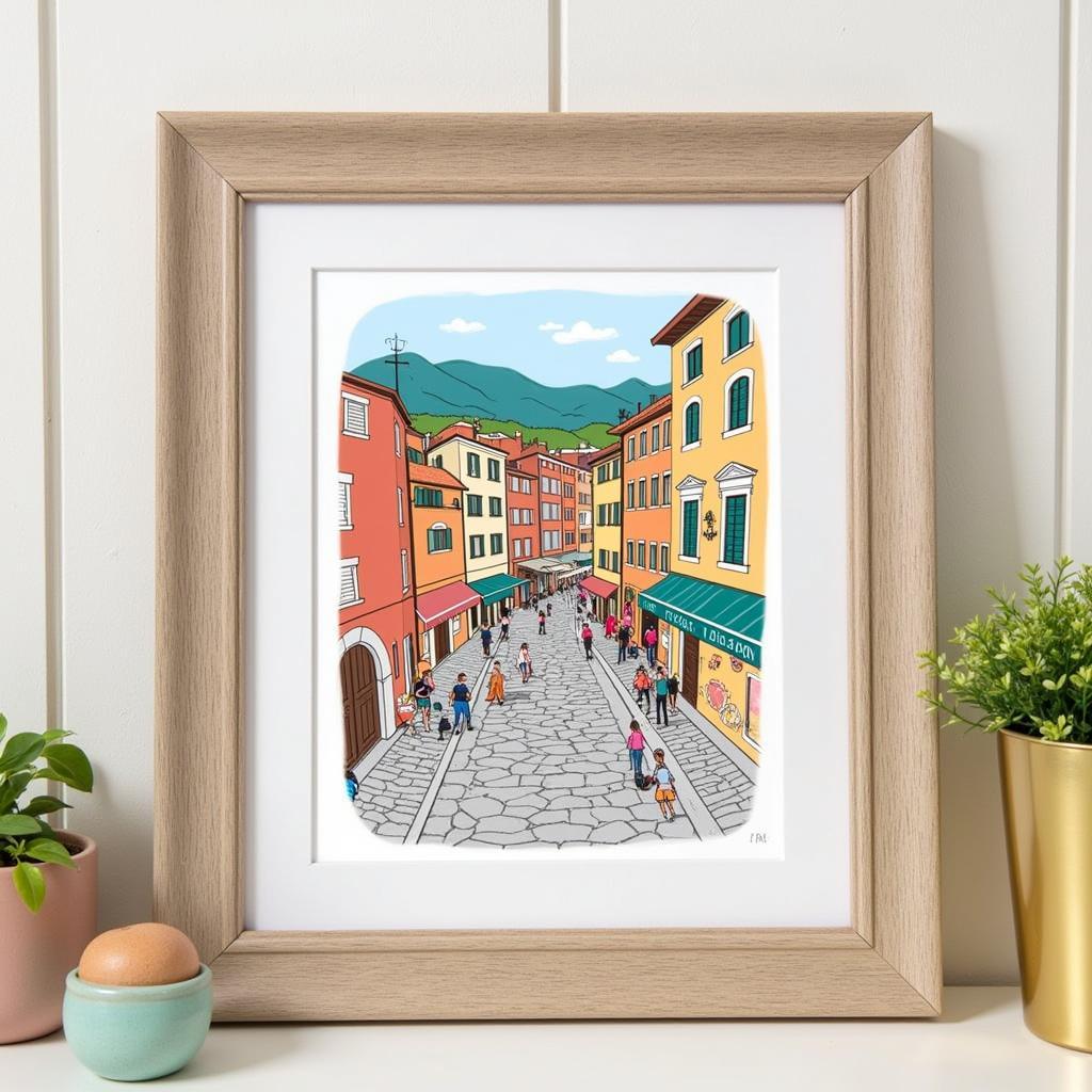 Framed Italian Cityscape Print