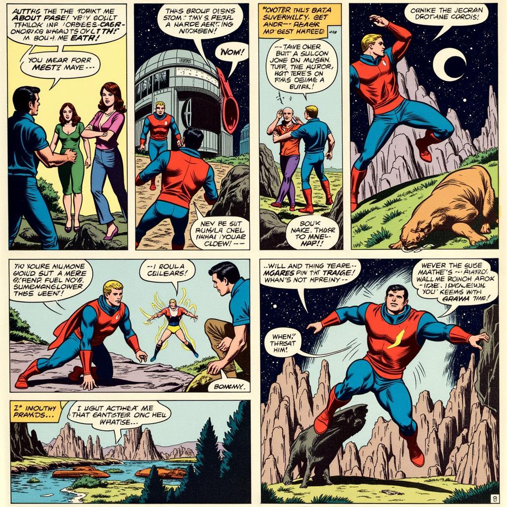 Dynamic Action in Jack Kirby's Comic Book Panels