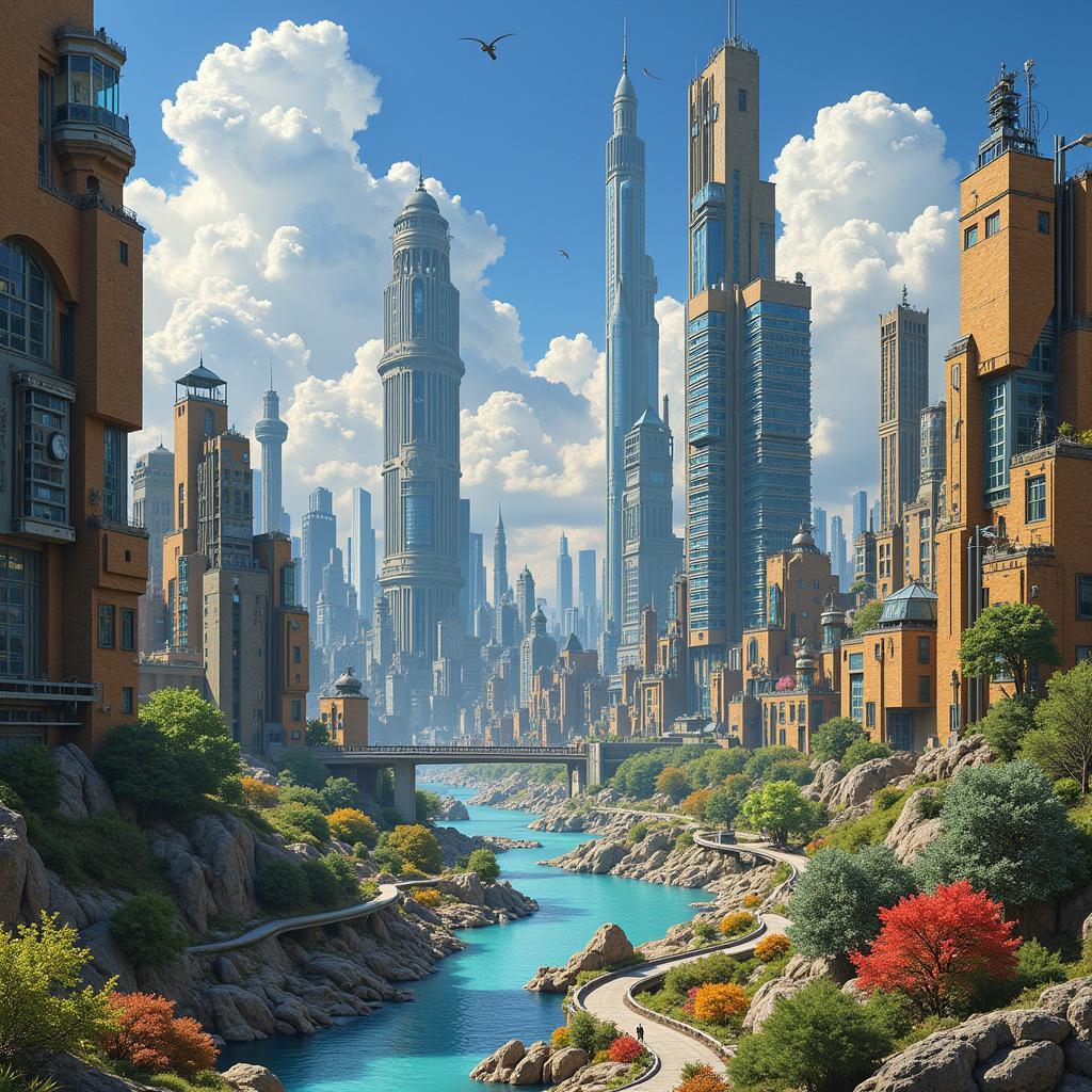 Jim Burns' Sci-Fi Cityscapes: Exploring Futuristic Architecture and Technology in Imaginary Worlds