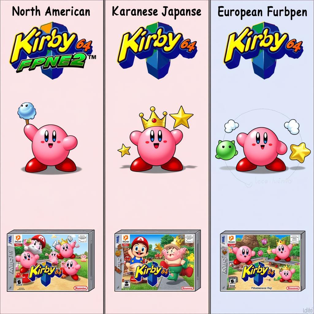 Kirby 64 Regional Box Art Comparison