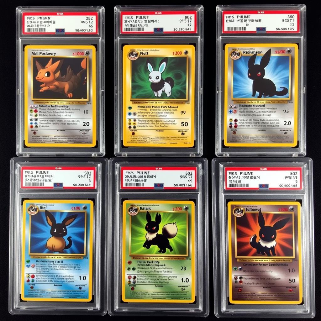 A collection of Korean Umbreon VMAX Alt Art cards