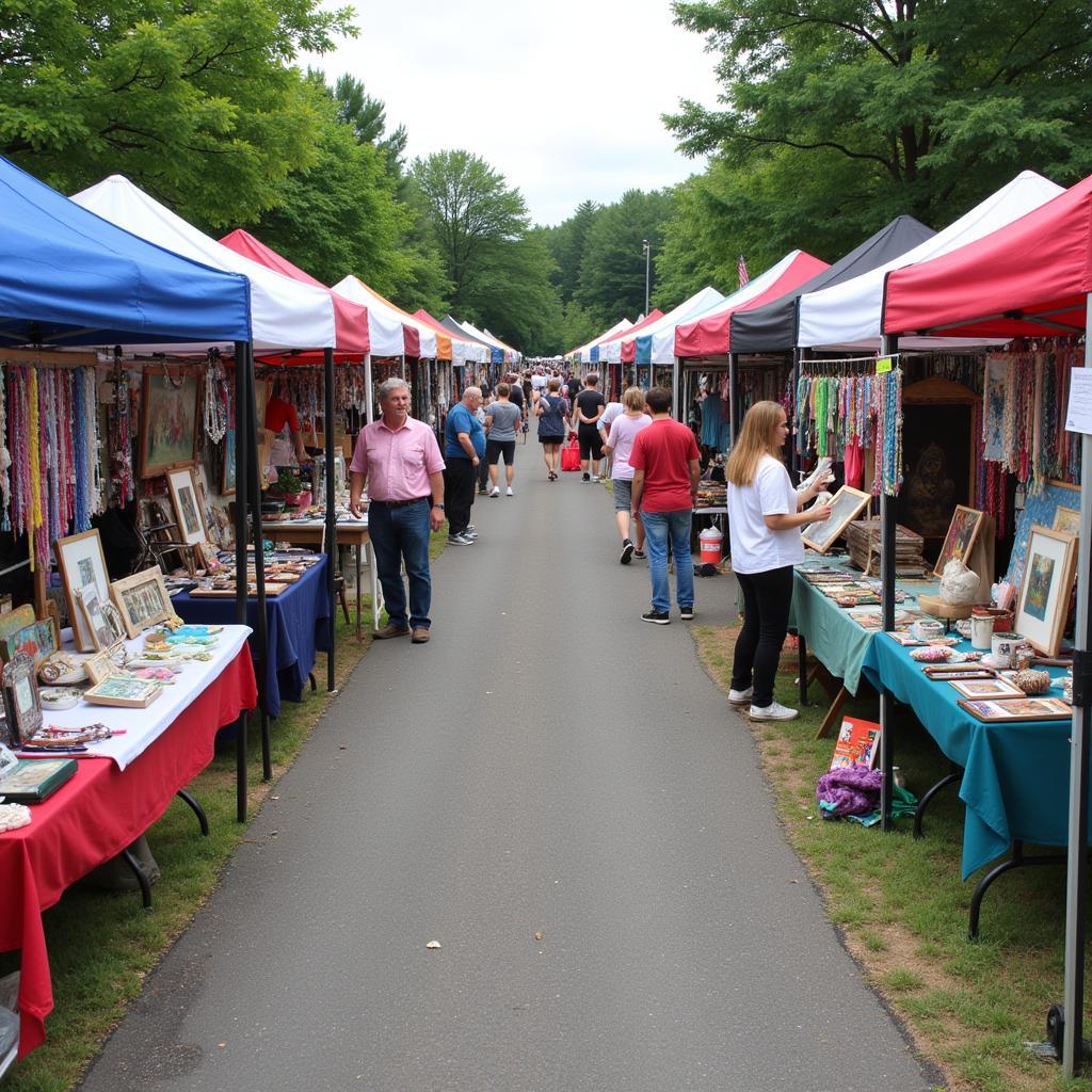 Vibrant booths at the Lake George Arts and Crafts Festival