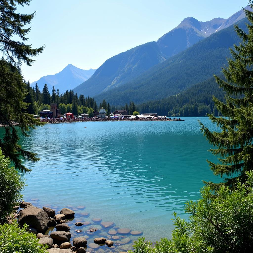 Scenic view of Lake George near the Arts and Crafts Festival