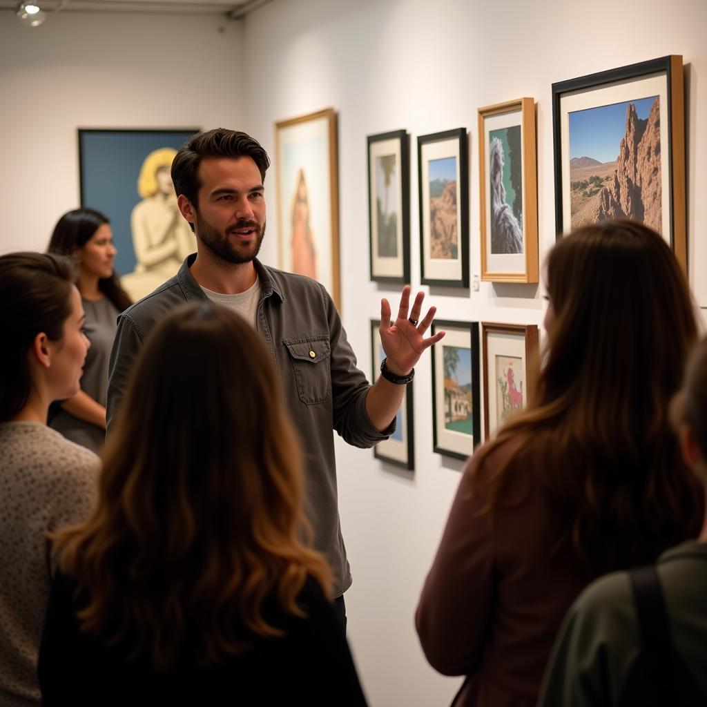 Artist Interacting with Visitors