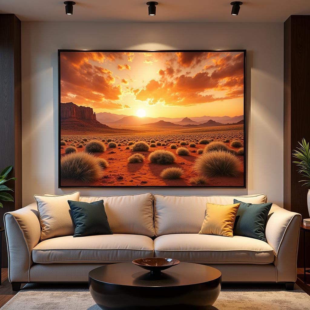 Large Desert Wall Art Placement and Lighting