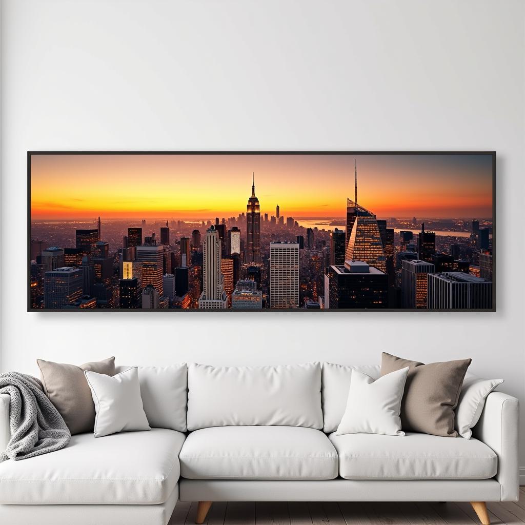 Large NYC Wall Art featuring a stunning skyline view