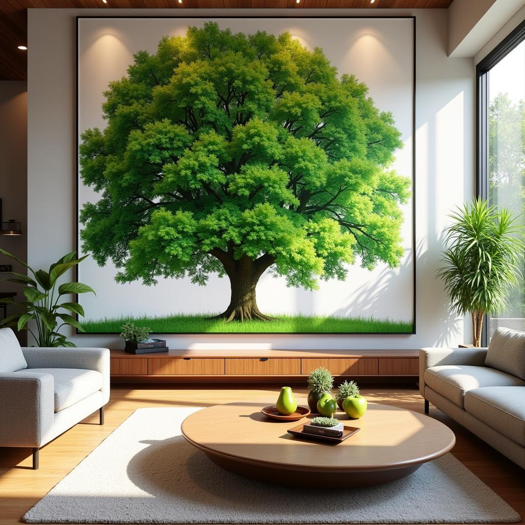 Large Wall Art Trees in a Living Room