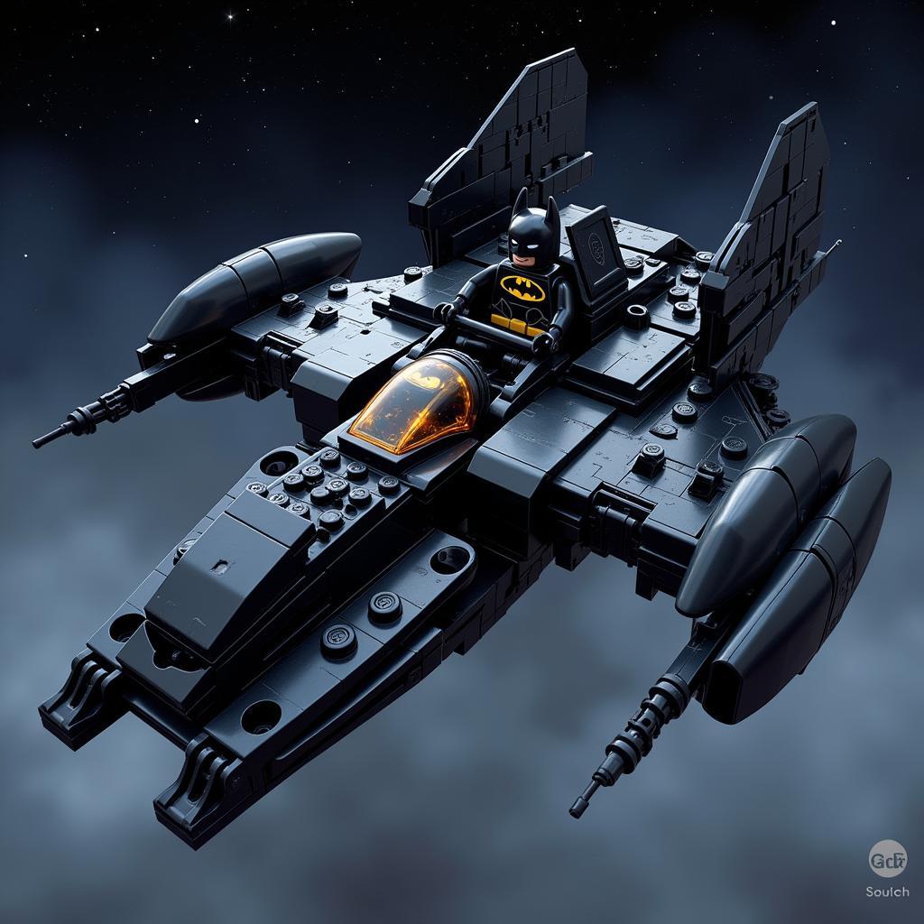 Batman's sleek and futuristic spaceship