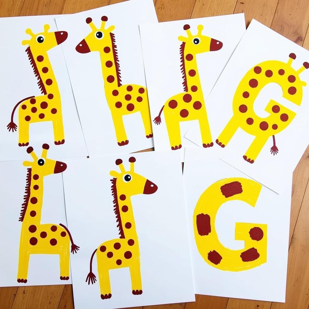 Giraffe Themed Letter G Art for Preschool