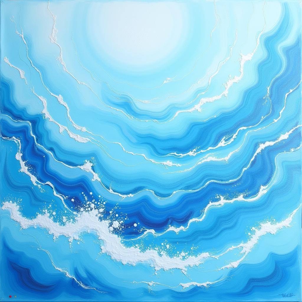 Light Blue Abstract Art Depicting Ocean Currents