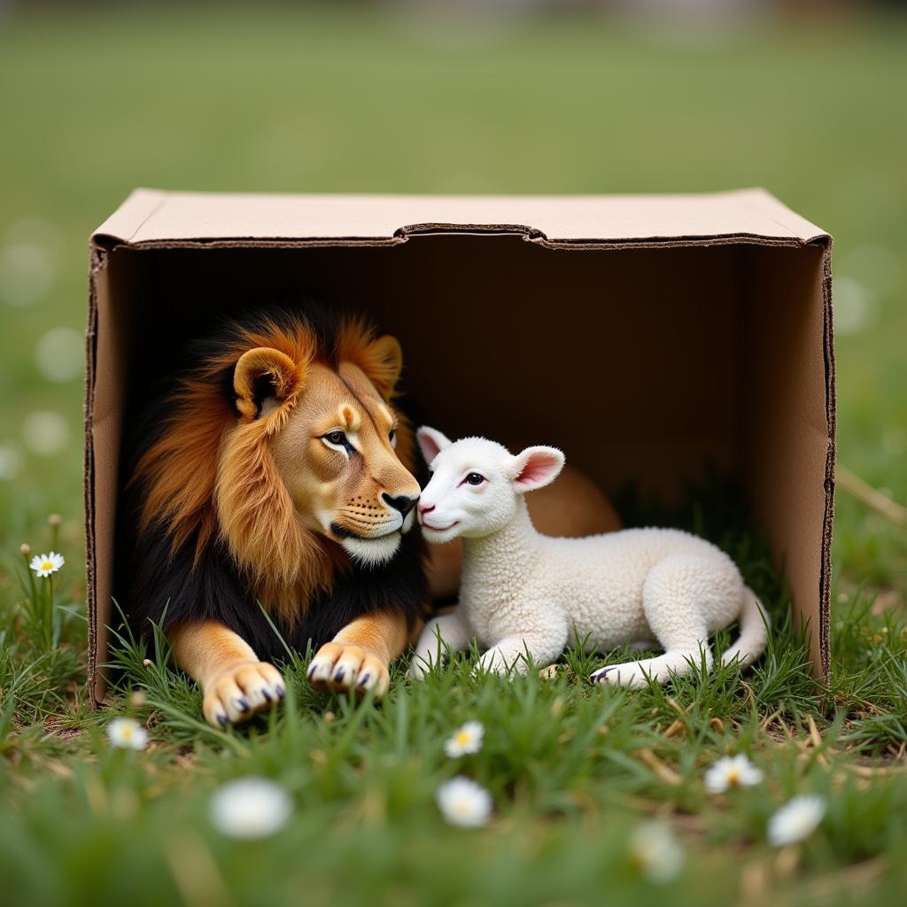 Lion and Lamb Diorama Art Project