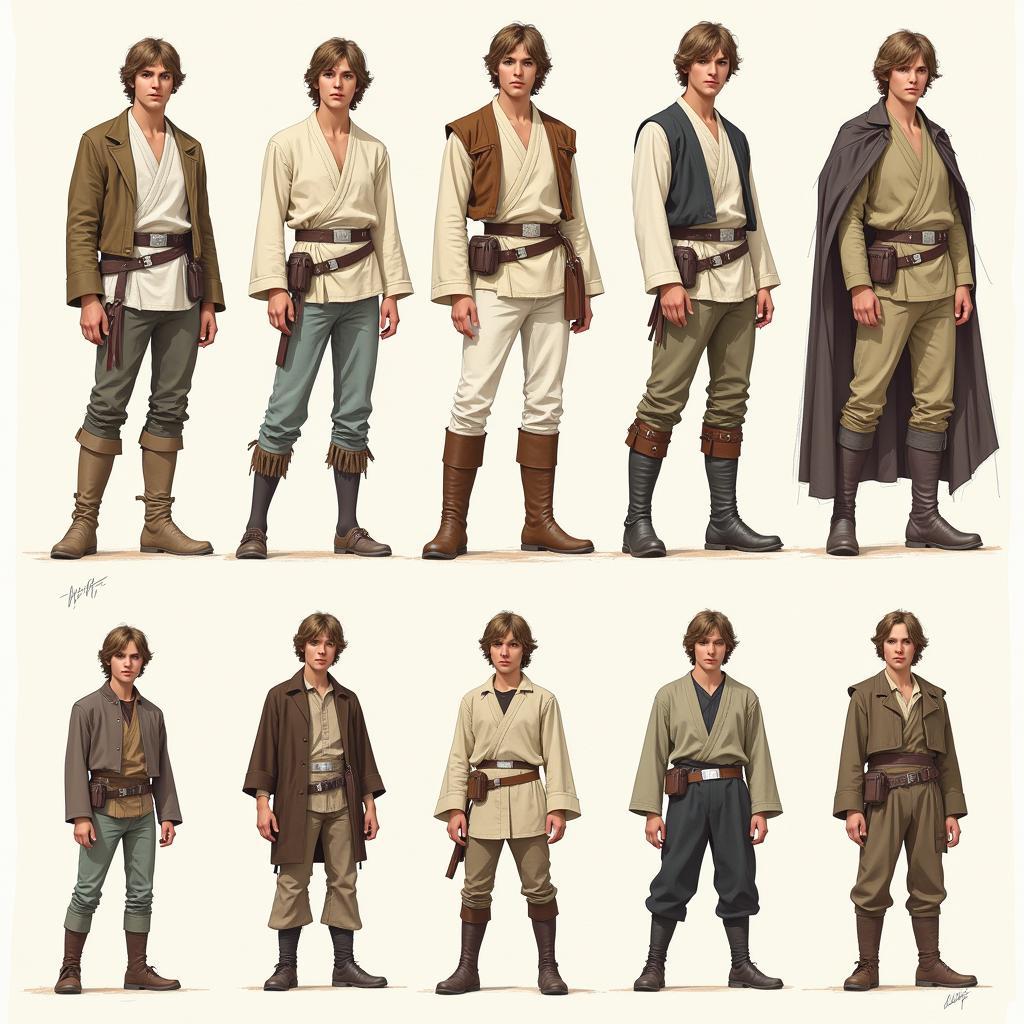 Early concept art for Luke Skywalker