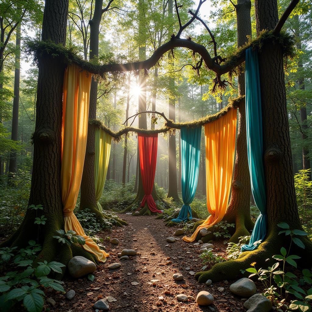 Magical Land Art Installation in a Forest