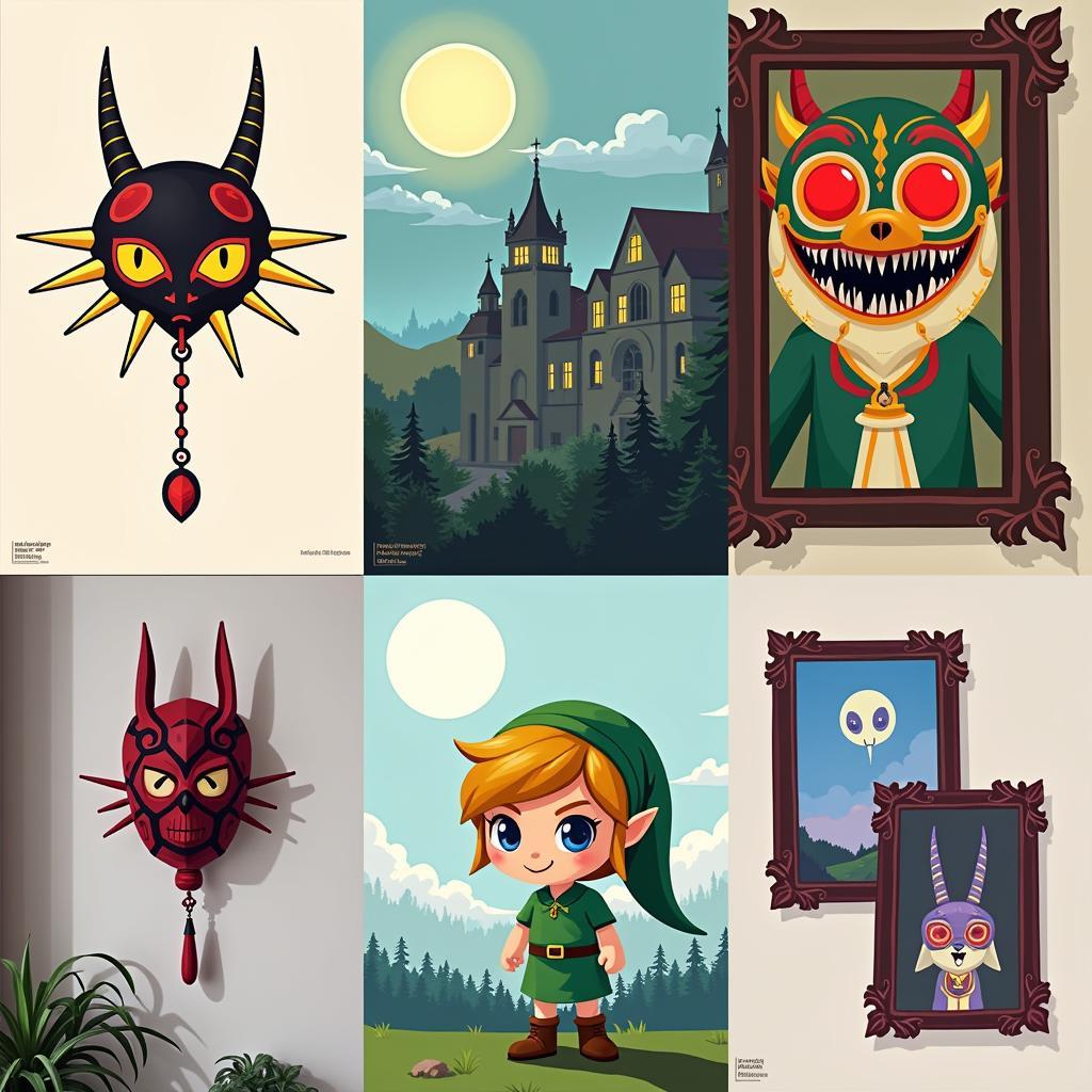 Different Styles of Majora's Mask Wall Art