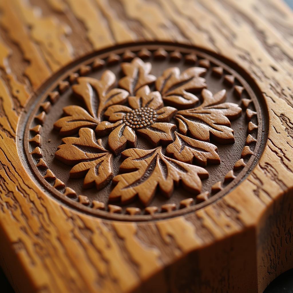 Intricate Oak Carving Detailing the Maker's Mark