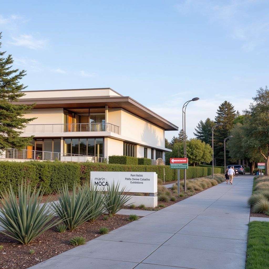 Exterior of Marin MOCA on Palm Drive, Novato